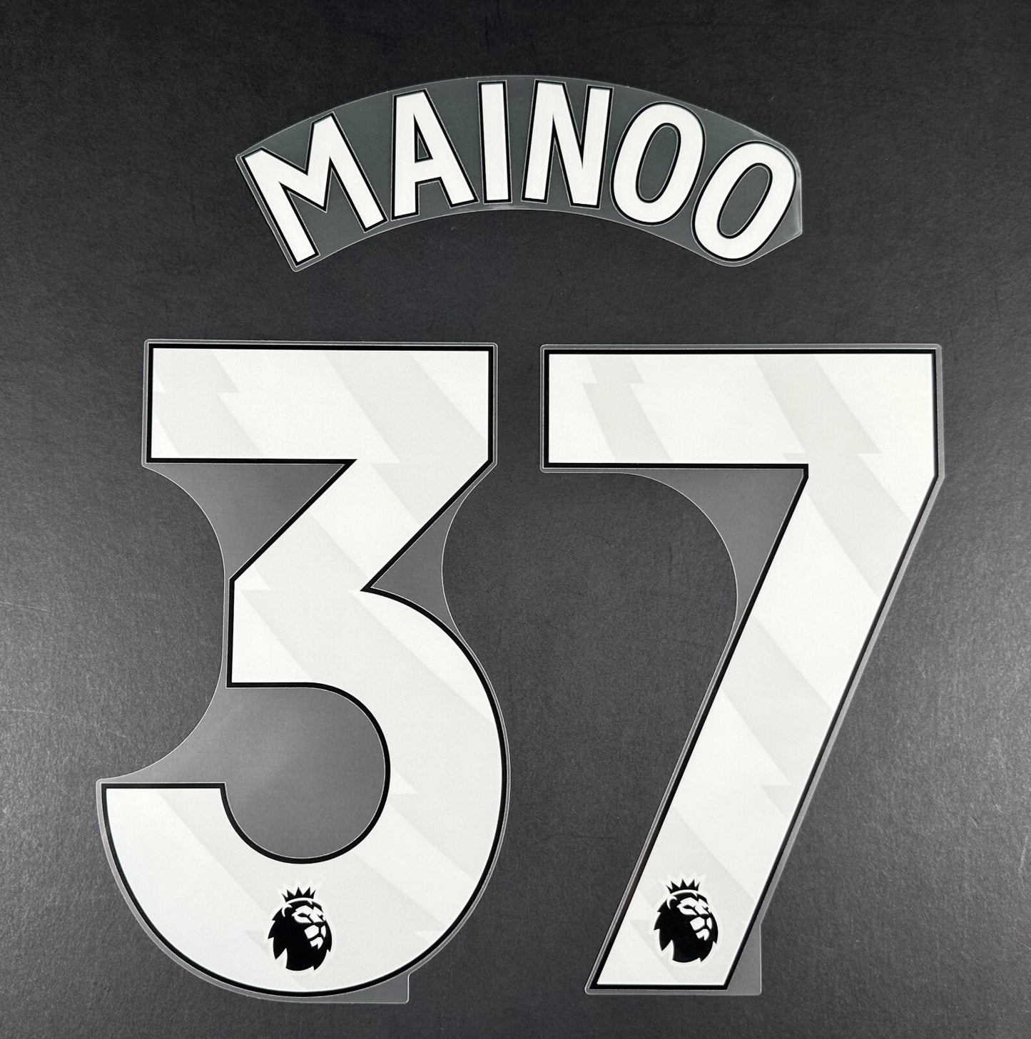 MAN UNITED 2023 2025 MAINOO 37 OFFICIAL AVERY DENNISON WHITE PLAYER SIZE NAMESET