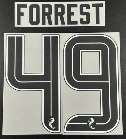 CELTIC 2023-2025 OFFICIAL SPORTING ID FORREST 49 HOME PLAYER SIZE NAME SET