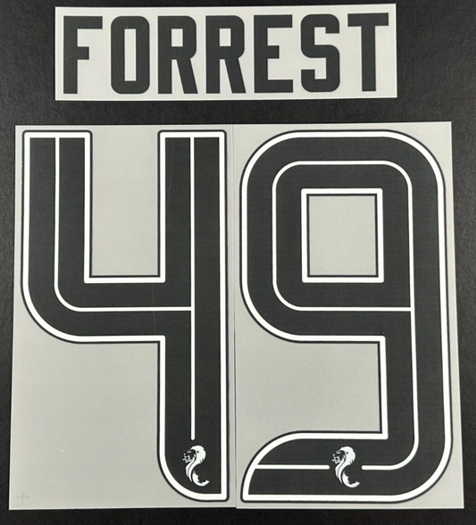 CELTIC 2023-2025 OFFICIAL SPORTING ID FORREST 49 HOME PLAYER SIZE NAME SET
