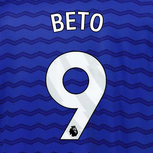 2025 2026 EVERTON BETO 9 OFFICIAL WHITE HOME PLAYER SIZE NAMESET