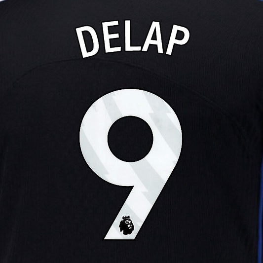 2025 2026 OFFICIAL CHELSEA DELAP 9 WHITE 3RD PLAYER SIZE NAMESET