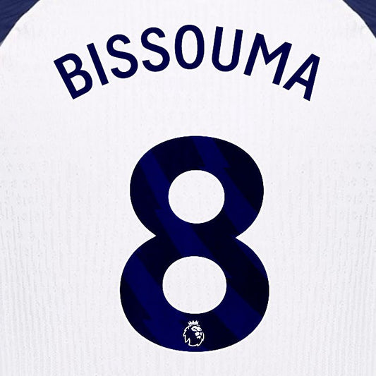 2025 2026 TOTTENHAM BISSOUMA 8 BLUE HOME PLAYER SIZE NAME SET