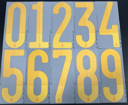 2020 2021 OFFICIAL DekoGraphics SPAIN HOME YELLOW PLAYER SIZE SHIRT NUMBERS