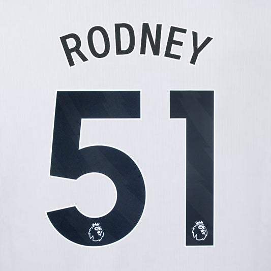 2023 2024 OFFICIAL CRYSTAL PALACE RODNEY 51 BLACK AWAY PLAYER SIZE NAMESET