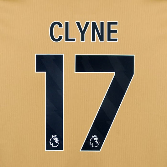 2025 2026 OFFICIAL CRYSTAL PALACE CLYNE 17 BLACK 3RD PLAYER SIZE NAMESET