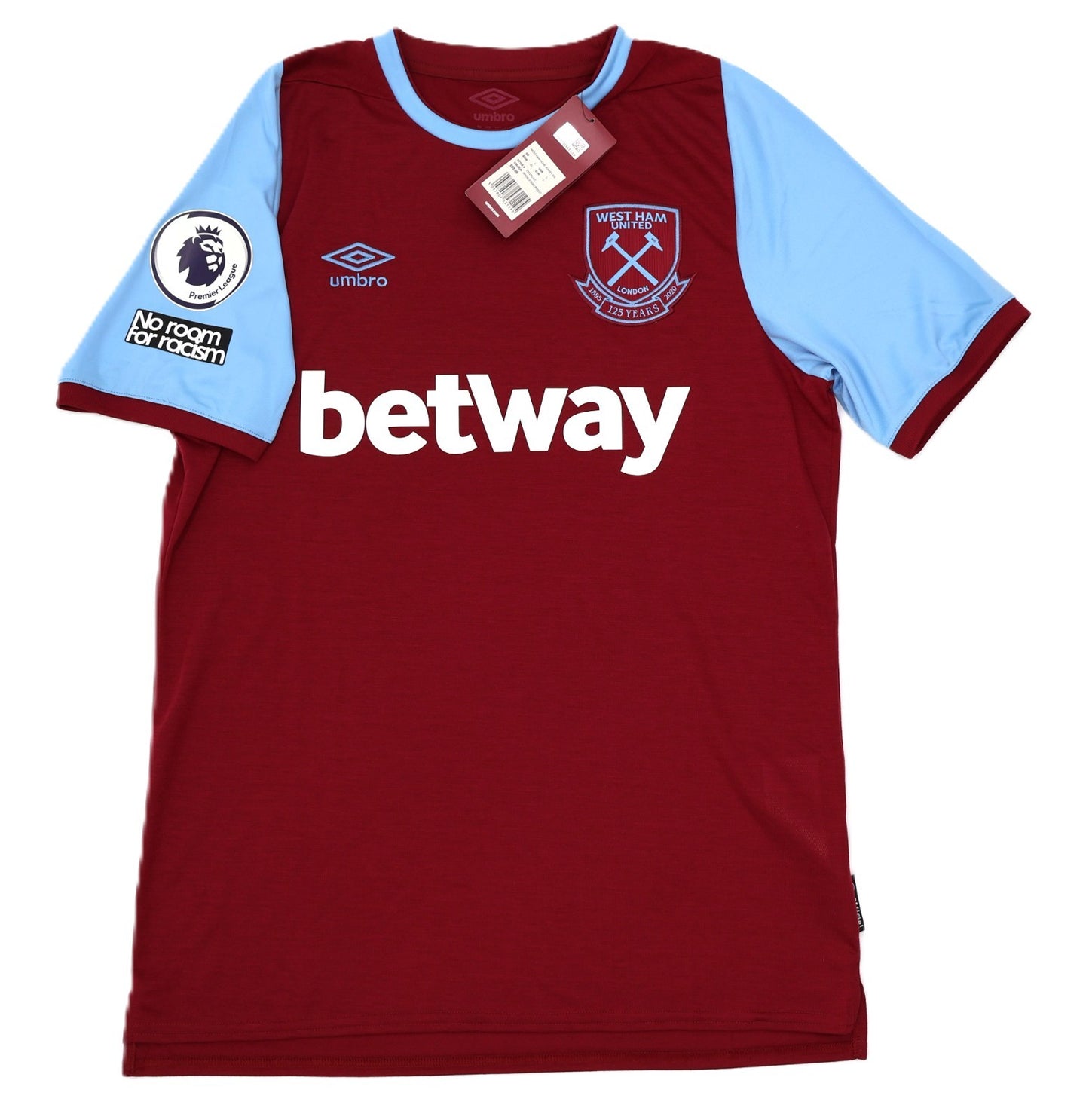 BNWT 2020 2021 UMBRO WEST HAM HOME SHIRT RICE 41 + PATCHES