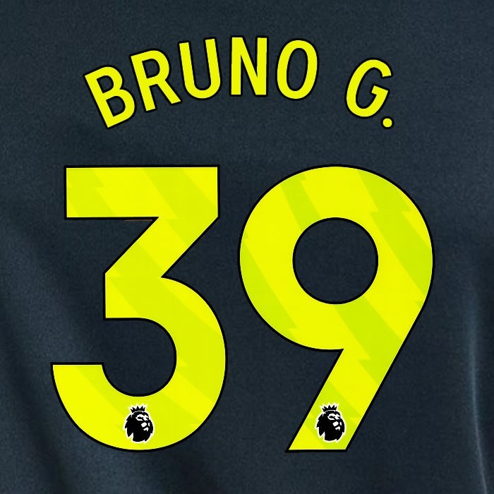 2023 2024 NEWCASTLE BRUNO G. 39 OFFICIAL YELLOW 3rd PLAYER SIZE NAME SET