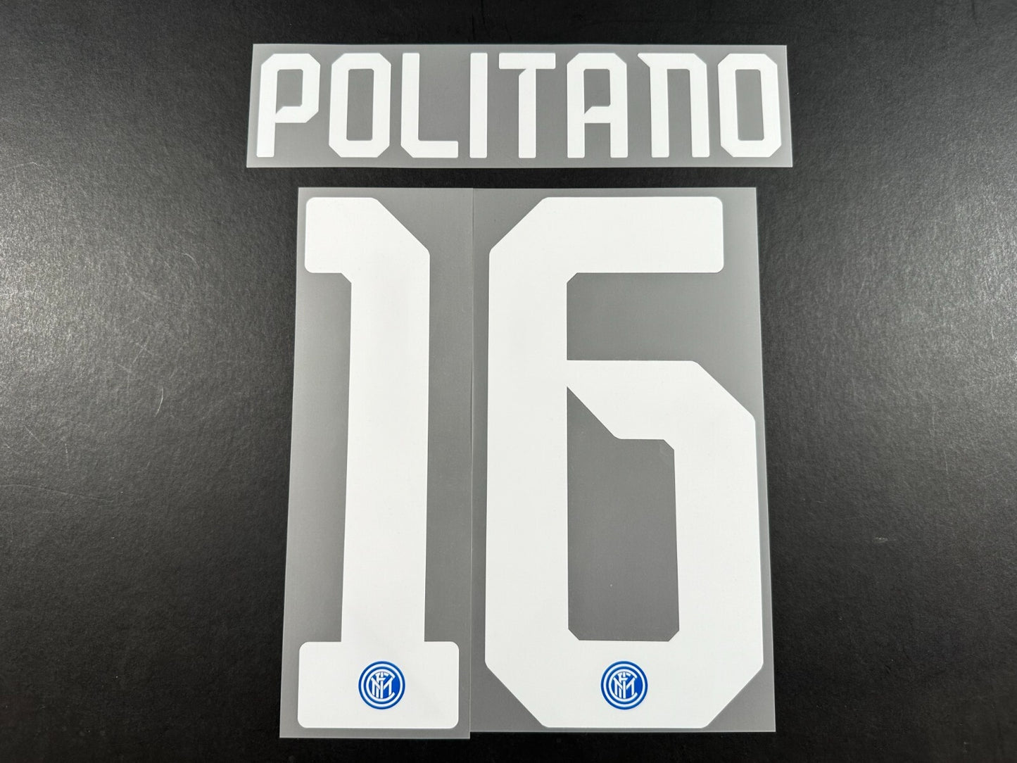 INTER MILAN 2019 2020 POLITANO 16 OFFICIAL HOME WHITE PLAYER SIZE NAMESET
