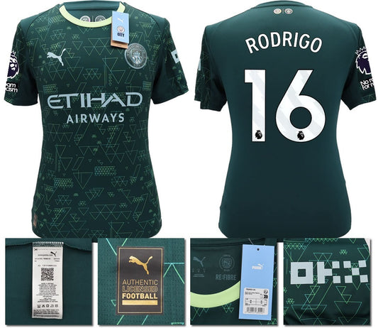 BNWT 25 26 MAN CITY PUMA 4TH RODRIGO 16 + PATCHES FOOTBALL SHIRT