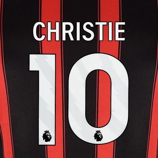 2023 2024 BOURNEMOUTH CHRISTIE 10 WHITE HOME PLAYER SIZE NAME SET