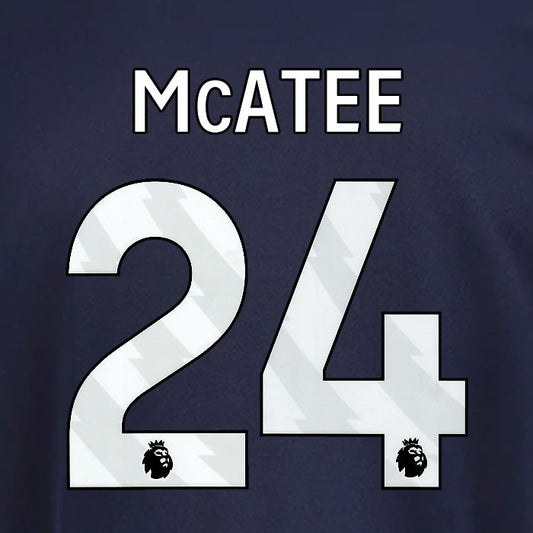 2025 2026 OFFICIAL NOTTINGHAM McATEE 24 WHITE 3RD PLAYER SIZE NAMESET