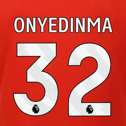 2023 2024 LUTON TOWN OFFICIAL ONYEDINMA 32 WHITE HOME PLAYER SIZE NAMESET