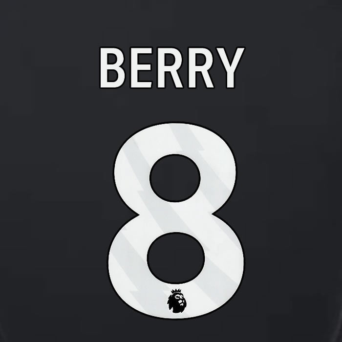 2023 2024 LUTON TOWN OFFICIAL BERRY 8 WHITE 3RD PLAYER SIZE NAMESET