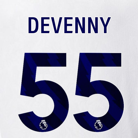 2025 2026 OFFICIAL CRYSTAL PALACE DEVENNY 55 BLUE AWAY PLAYER SIZE NAMESET