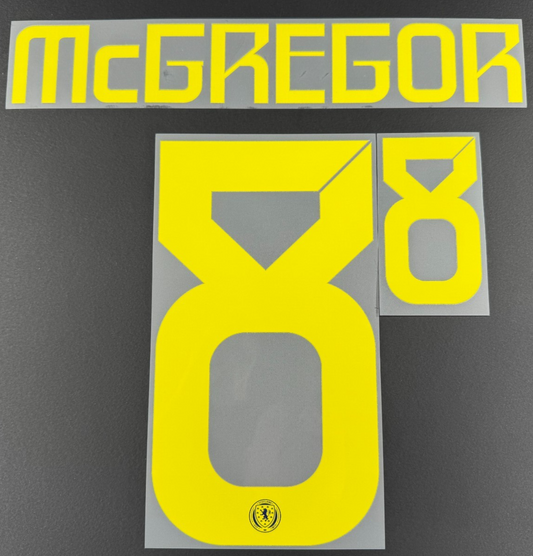 SCOTLAND 2024-2025 OFFICIAL SPORTING ID McGREGOR 8 HOME PLAYER SIZE NAME SET