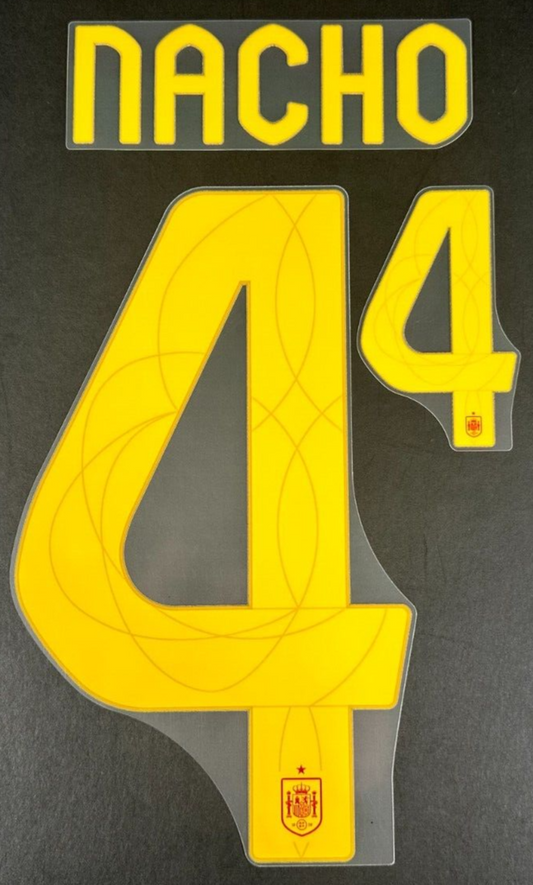 SPAIN 2024 2025 OFFICIAL AVERY DENNISON NACHO 4 HOME PLAYER SIZE NAMESET