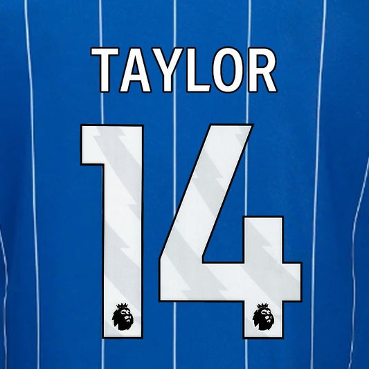 2024 2025 OFFICIAL IPSWICH TOWN TAYLOR 14 WHITE HOME PLAYER SIZE NAME SET