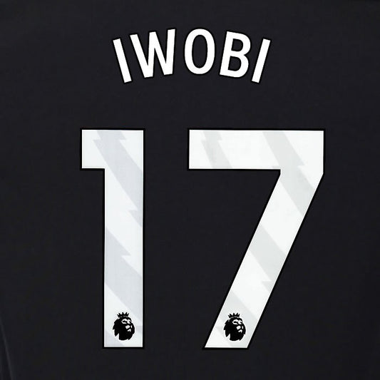 2025 2026 OFFICIAL FULHAM IWOBI 17 WHITE 3RD PLAYER SIZE NAMESET
