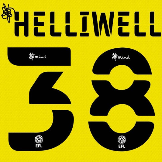 BARNSLEY 2020 2021 OFFICIAL HELLIWELL 38 3RD PLAYER SIZE NAME SET