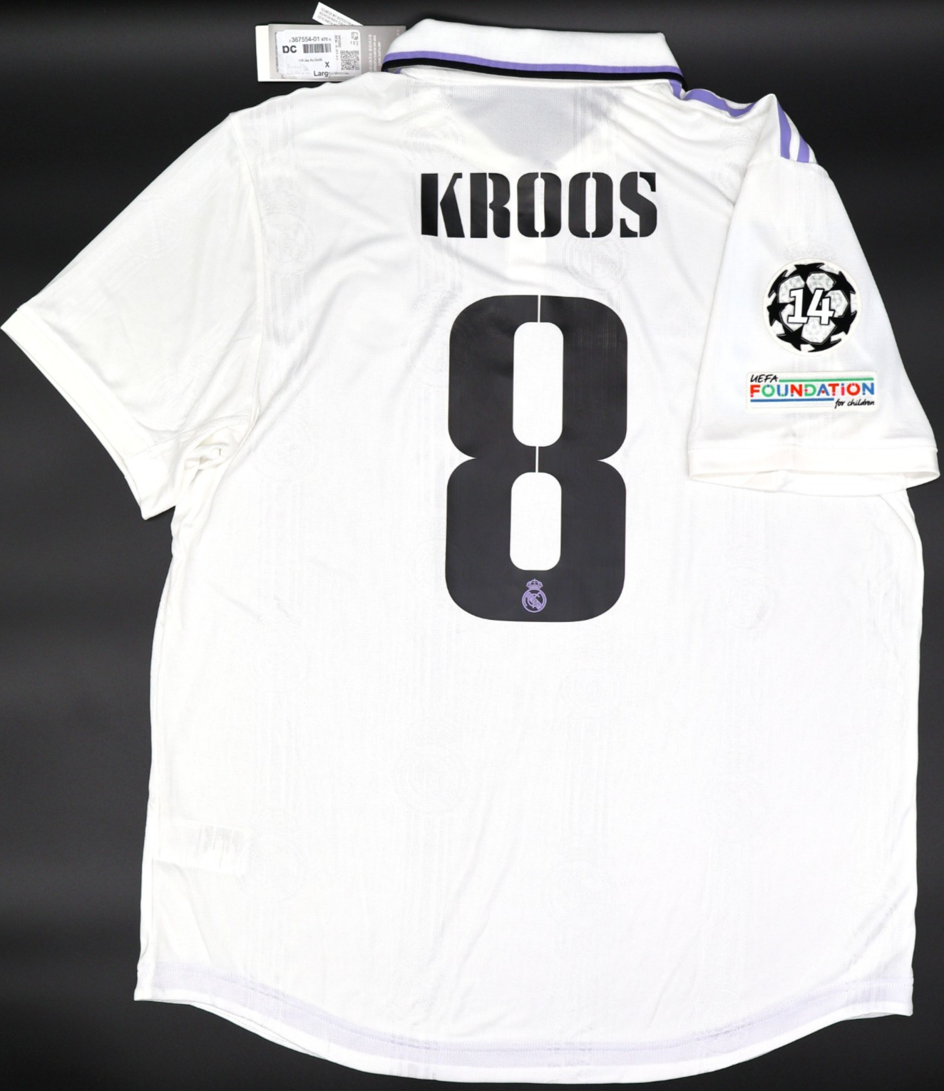 BNWT 2022 2023 REAL MADRID ADIDAS AUTHENTIC HOME SHIRT KROOS 8 + PATCHES XL