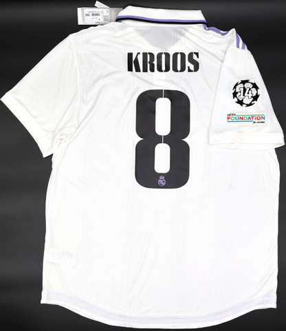 BNWT 2022 2023 REAL MADRID ADIDAS AUTHENTIC HOME SHIRT KROOS 8 + PATCHES XL