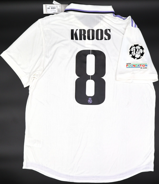 BNWT 2022 2023 REAL MADRID ADIDAS AUTHENTIC HOME SHIRT KROOS 8 + PATCHES XL