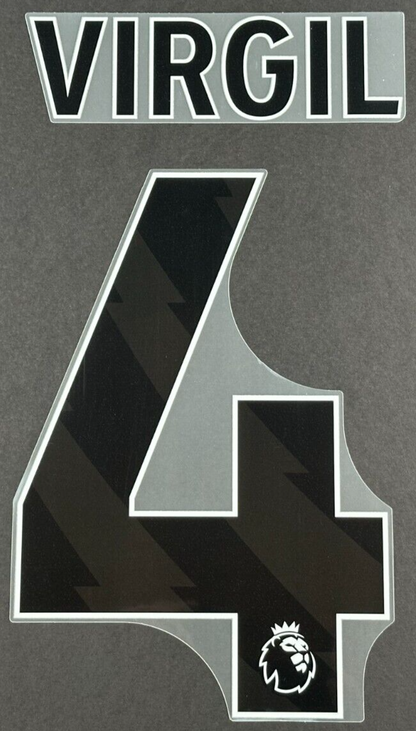 2024 2025 LIVERPOOL VIRGIL 4 OFFICIAL AVERY DENNISON BLACK PLAYER SIZE NAME SET