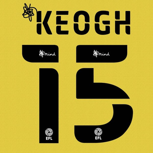 HUDDERSFIELD 2020 2021 OFFICIAL KEOGH 15 3RD PLAYER SIZE NAME SET