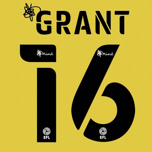 HUDDERSFIELD 2020 2021 OFFICIAL GRANT 16 3RD PLAYER SIZE NAME SET