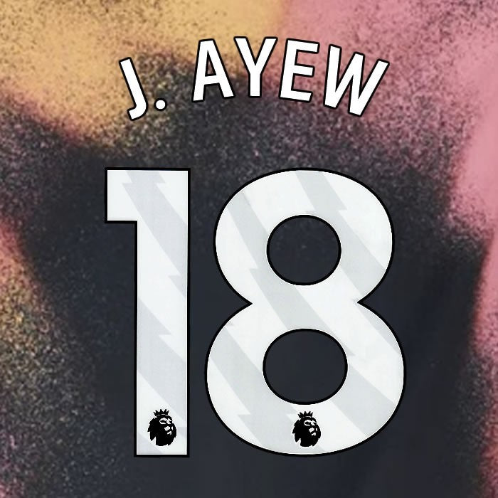 2024 2025 OFFICIAL LEICESTER CITY J AYEW 18 WHITE AWAY PLAYER SIZE NAME SET