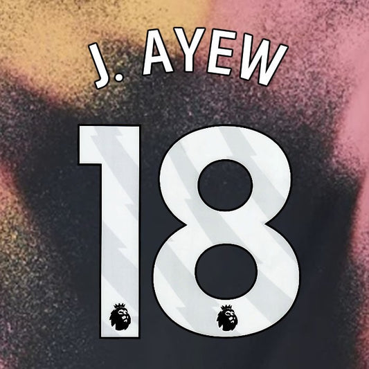 2024 2025 OFFICIAL LEICESTER CITY J AYEW 18 WHITE AWAY PLAYER SIZE NAME SET