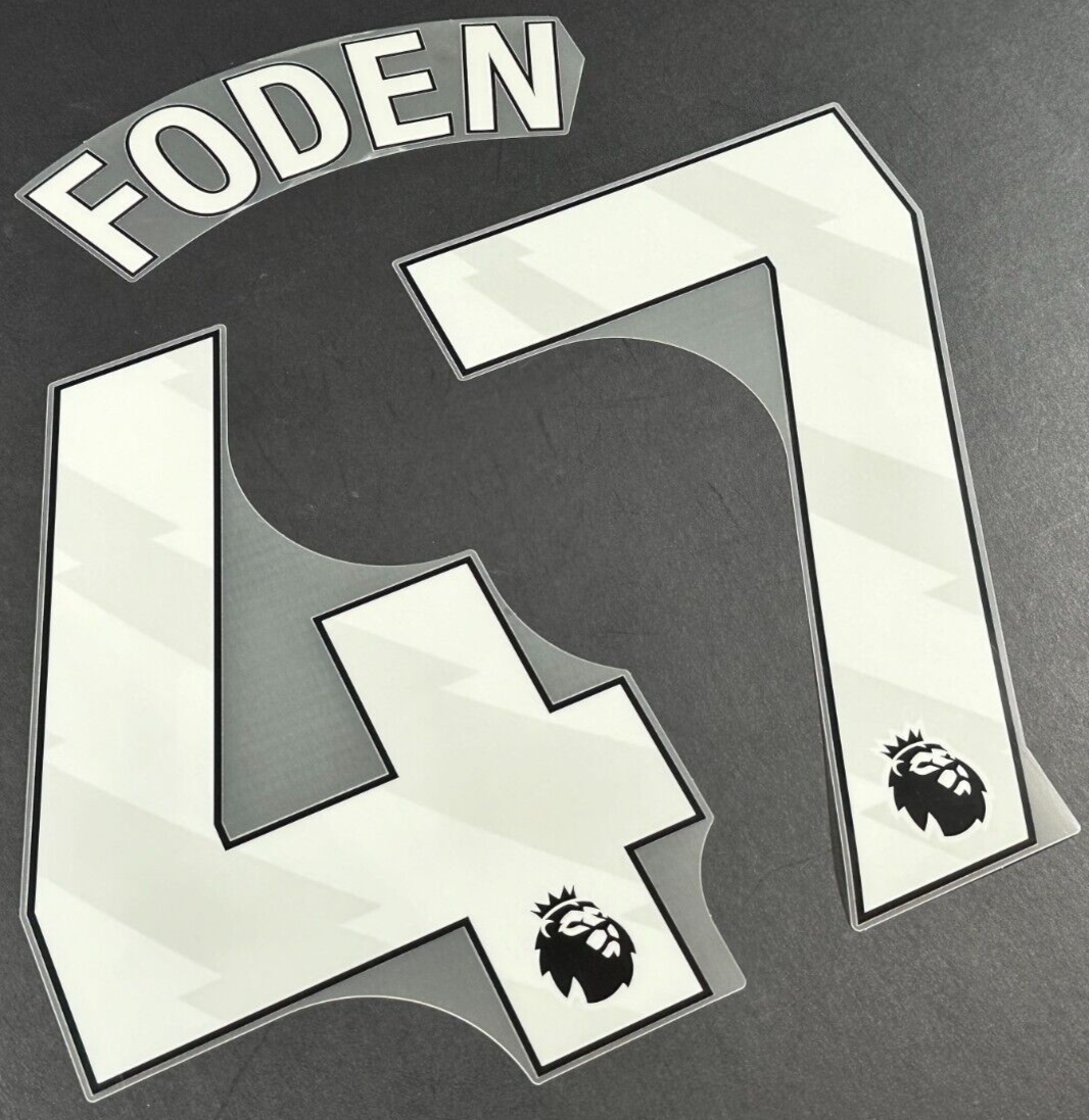 MAN CITY 2023/2025 FODEN 47 OFFICIAL AVERY DENNISON WHITE PLAYER SIZE NAME SET