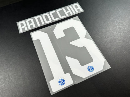 INTER MILAN 2019 2020 RANOCCHIA 13 OFFICIAL HOME WHITE PLAYER SIZE NAMESET