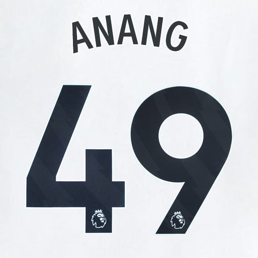 2023 2024 WEST HAM ANANG 49 OFFICIAL AWAY BLACK PLAYER SIZE NAMESET