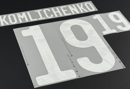 RUSSIA 2020 / 2021 OFFICIAL KOMLICHENKO 19 WHITE PLAYER SIZE NAMESET 265MM