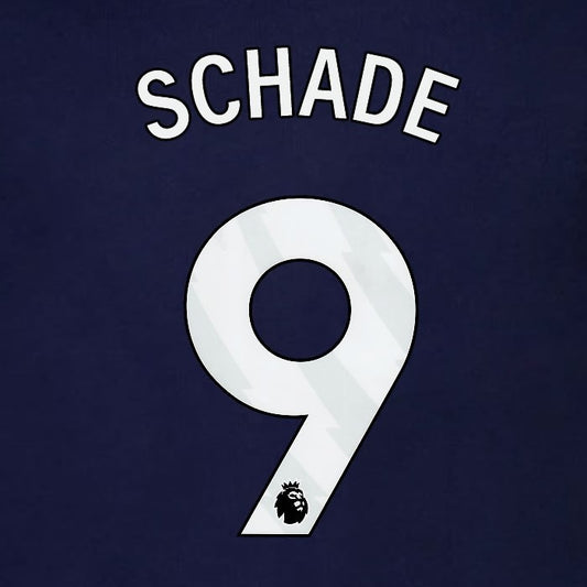 2023 2024 BRENTFORD SCHADE 9 OFFICIAL WHITE 3rd PLAYER SIZE NAMESET