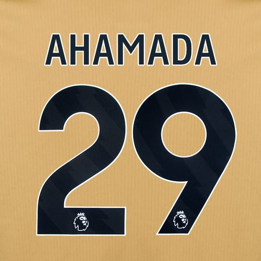 2025 2026 OFFICIAL CRYSTAL PALACE AHAMADA 29 BLACK 3RD PLAYER SIZE NAMESET