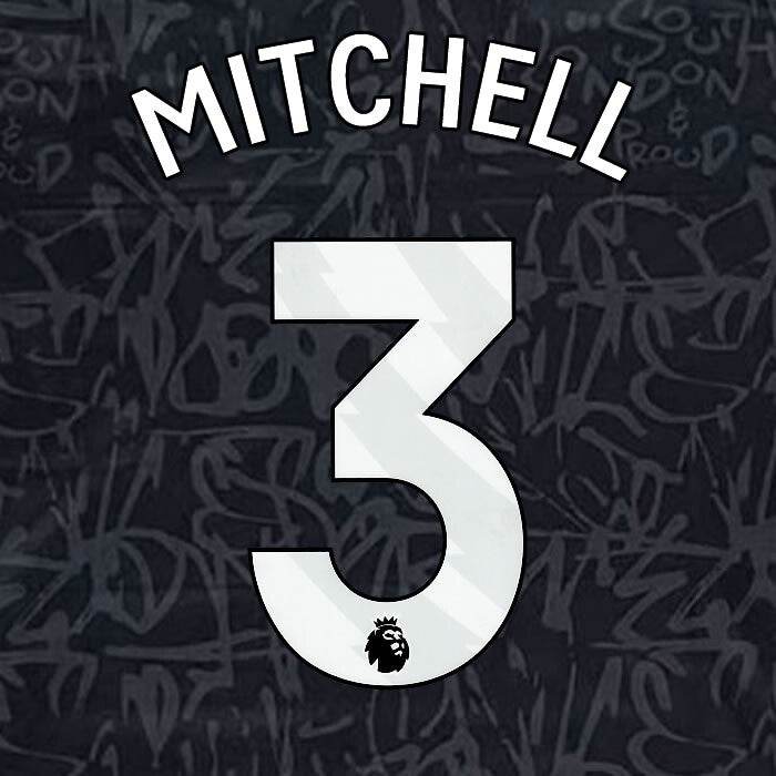 2023 2024 OFFICIAL CRYSTAL PALACE MITCHELL 3 WHITE 3RD PLAYER SIZE NAMESET