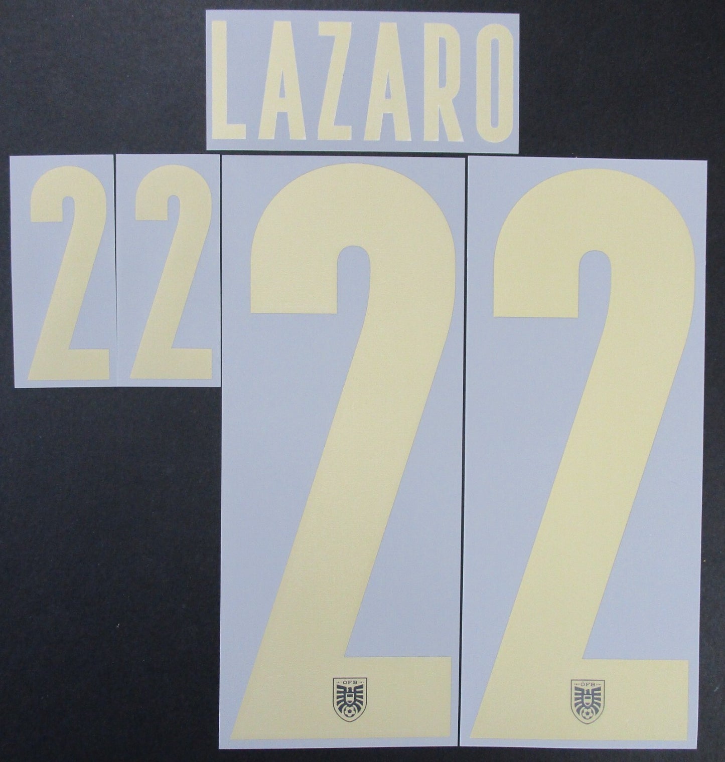 AUSTRIA 2020 2021 OFFICIAL LAZARO 22 AWAY PLAYER SIZE NAMESET