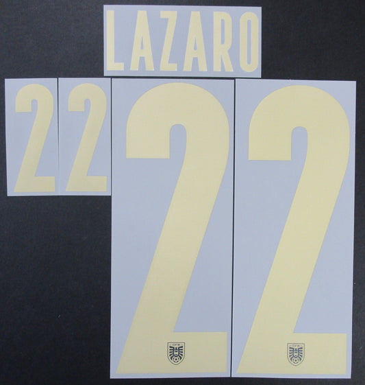 AUSTRIA 2020 2021 OFFICIAL LAZARO 22 AWAY PLAYER SIZE NAMESET