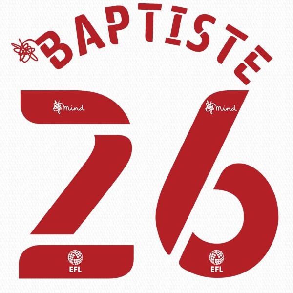 BRENTFORD 2020 2021 OFFICIAL BAPTISTE 26 3RD PLAYER SIZE NAME SET