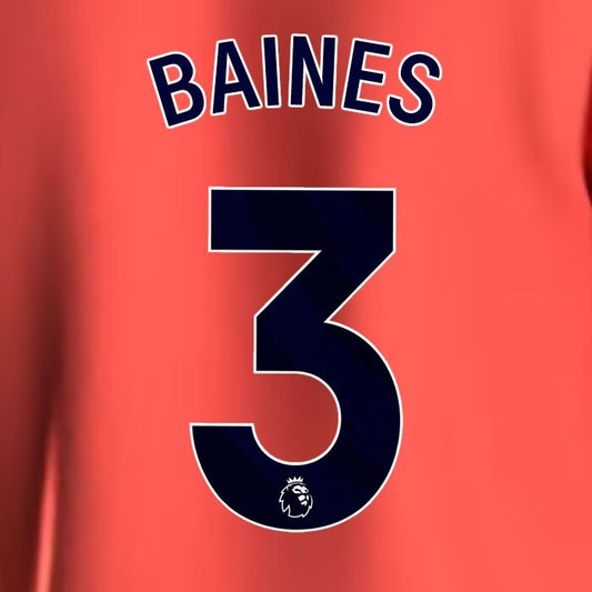 2023 2024 EVERTON BAINES 3 OFFICIAL BLUE AWAY PLAYER SIZE NAMESET