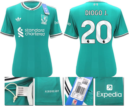 BNWT 2025 2026 LIVERPOOL ADIDAS 3RD SHIRT DIOGO J. 20 + PATCHES MEN'S
