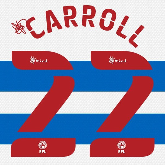 QPR 2020 2021 OFFICIAL CARROLL 22 HOME PLAYER SIZE NAME SET