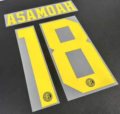 INTER MILAN THIRD 2019 - 2020 OFFICIAL ASAMOAH 18 HOME PLAYER SIZE NAMESET