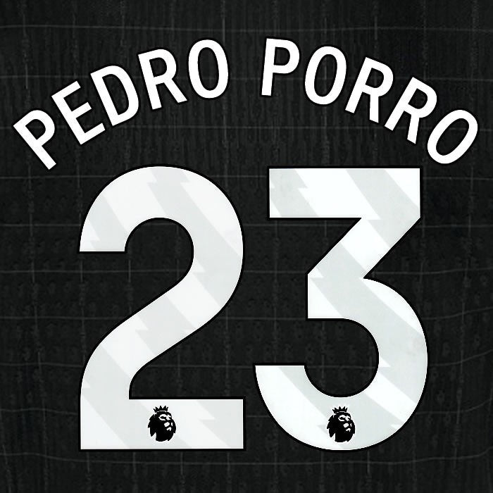 2025 2026 TOTTENHAM PEDRO PORRO 23 WHITE AWAY PLAYER SIZE NAME SET
