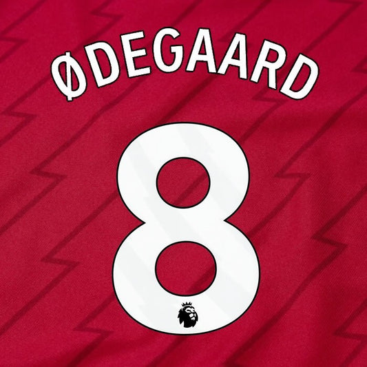 ARSENAL 2023/24 ODEGAARD 8 OFFICIAL AVERY DENNISON WHITE PLAYER SIZE NAME SET