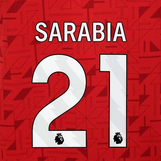 2023 2024 WOLVES AWAY SARABIA 21 OFFICIAL WHITE PLAYER SIZE NAMESET