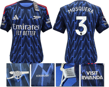 BNWT 2025/2026 ARSENAL F.C. ADIDAS AWAY SHIRT MOSQUERA 3 + PATCHES