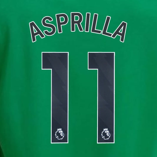 2023 2024 NEWCASTLE ASPRILLA 11 OFFICIAL BLACK AWAY PLAYER SIZE NAME SET